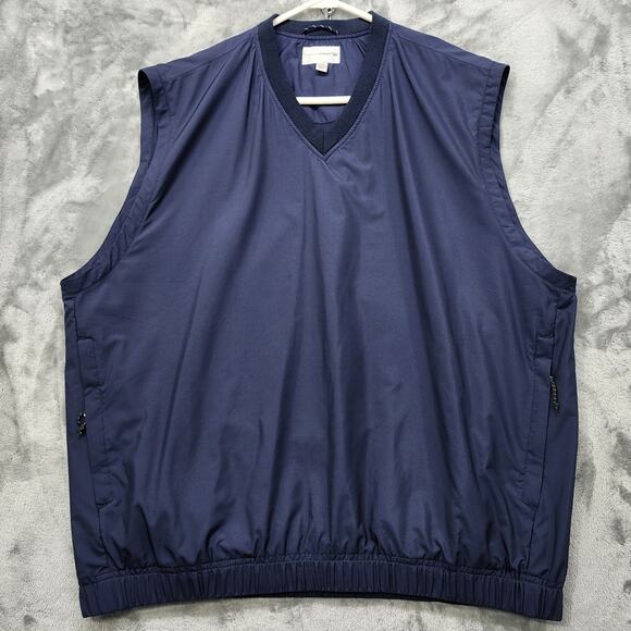 Cutter & Buck Vest Mens XL Blue CB WindTec Sleeveless V-Neck Pullover Softshell - Picture 1 of 10